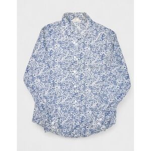 Vintage Ms Lee Shirt Womens M 14 Floral Blouse Hippy Collared Button Long Sleeve